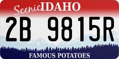 ID license plate 2B9815R