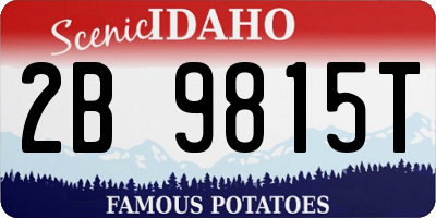 ID license plate 2B9815T