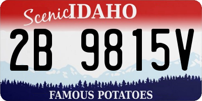 ID license plate 2B9815V