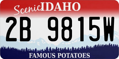 ID license plate 2B9815W