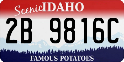 ID license plate 2B9816C