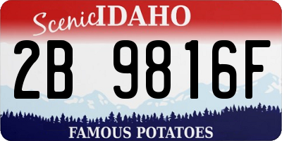 ID license plate 2B9816F