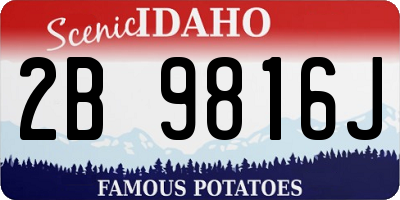 ID license plate 2B9816J