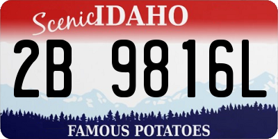 ID license plate 2B9816L