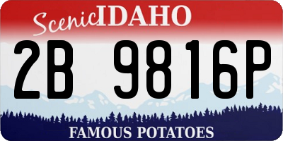 ID license plate 2B9816P