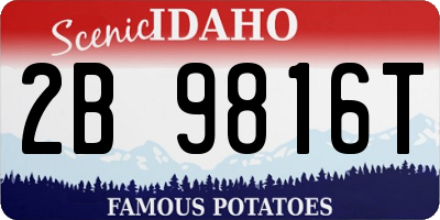ID license plate 2B9816T