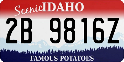 ID license plate 2B9816Z