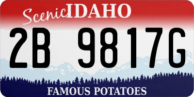 ID license plate 2B9817G