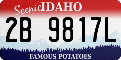 ID license plate 2B9817L