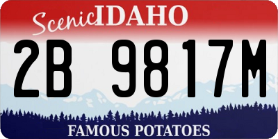 ID license plate 2B9817M