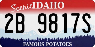 ID license plate 2B9817S
