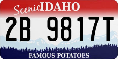 ID license plate 2B9817T