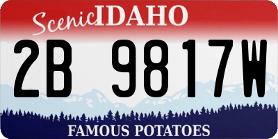 ID license plate 2B9817W