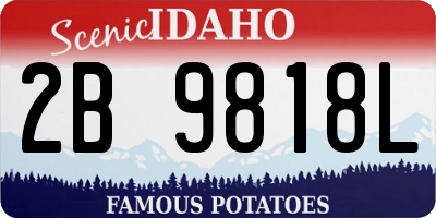 ID license plate 2B9818L