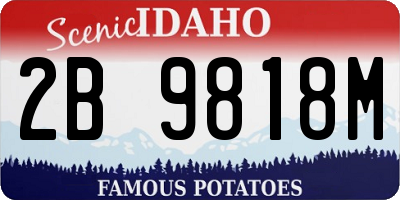 ID license plate 2B9818M