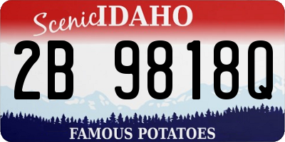 ID license plate 2B9818Q