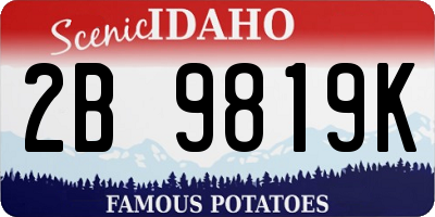 ID license plate 2B9819K