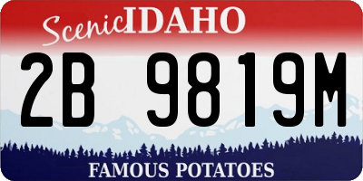 ID license plate 2B9819M