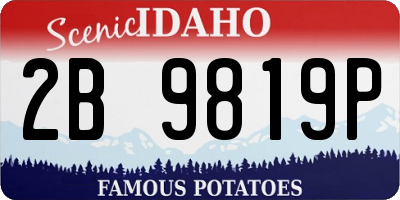 ID license plate 2B9819P