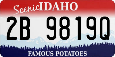 ID license plate 2B9819Q