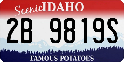ID license plate 2B9819S