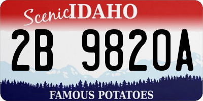 ID license plate 2B9820A
