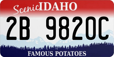 ID license plate 2B9820C