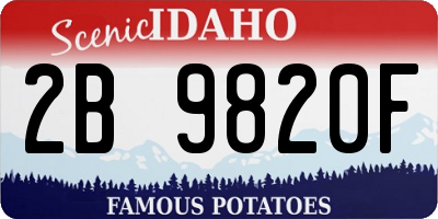 ID license plate 2B9820F