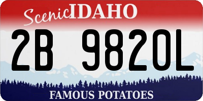 ID license plate 2B9820L