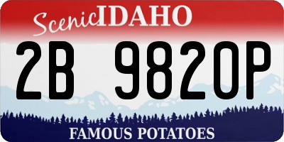 ID license plate 2B9820P