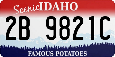 ID license plate 2B9821C
