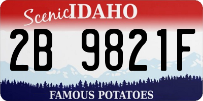 ID license plate 2B9821F