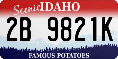 ID license plate 2B9821K