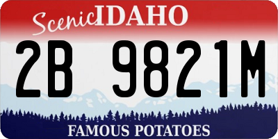 ID license plate 2B9821M