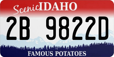 ID license plate 2B9822D