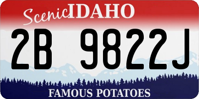 ID license plate 2B9822J