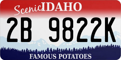 ID license plate 2B9822K