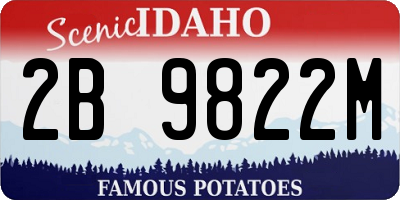 ID license plate 2B9822M