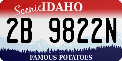 ID license plate 2B9822N