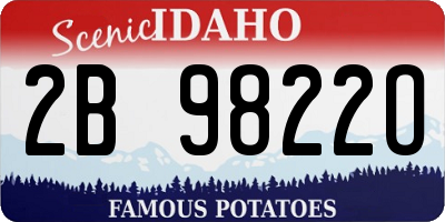 ID license plate 2B9822O