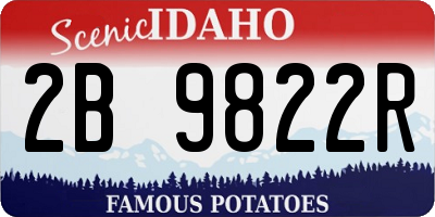 ID license plate 2B9822R