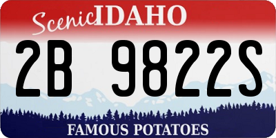 ID license plate 2B9822S
