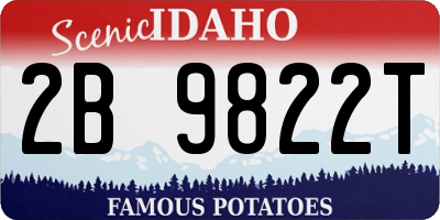 ID license plate 2B9822T