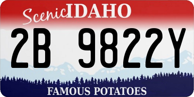 ID license plate 2B9822Y