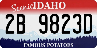 ID license plate 2B9823D