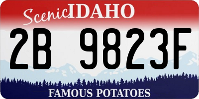 ID license plate 2B9823F