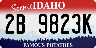 ID license plate 2B9823K