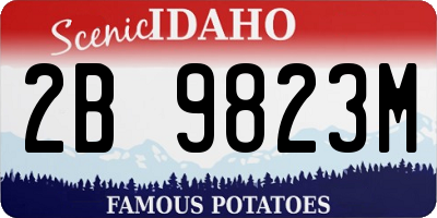 ID license plate 2B9823M