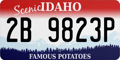 ID license plate 2B9823P