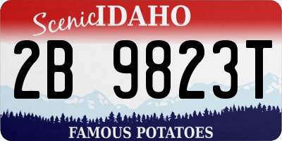 ID license plate 2B9823T